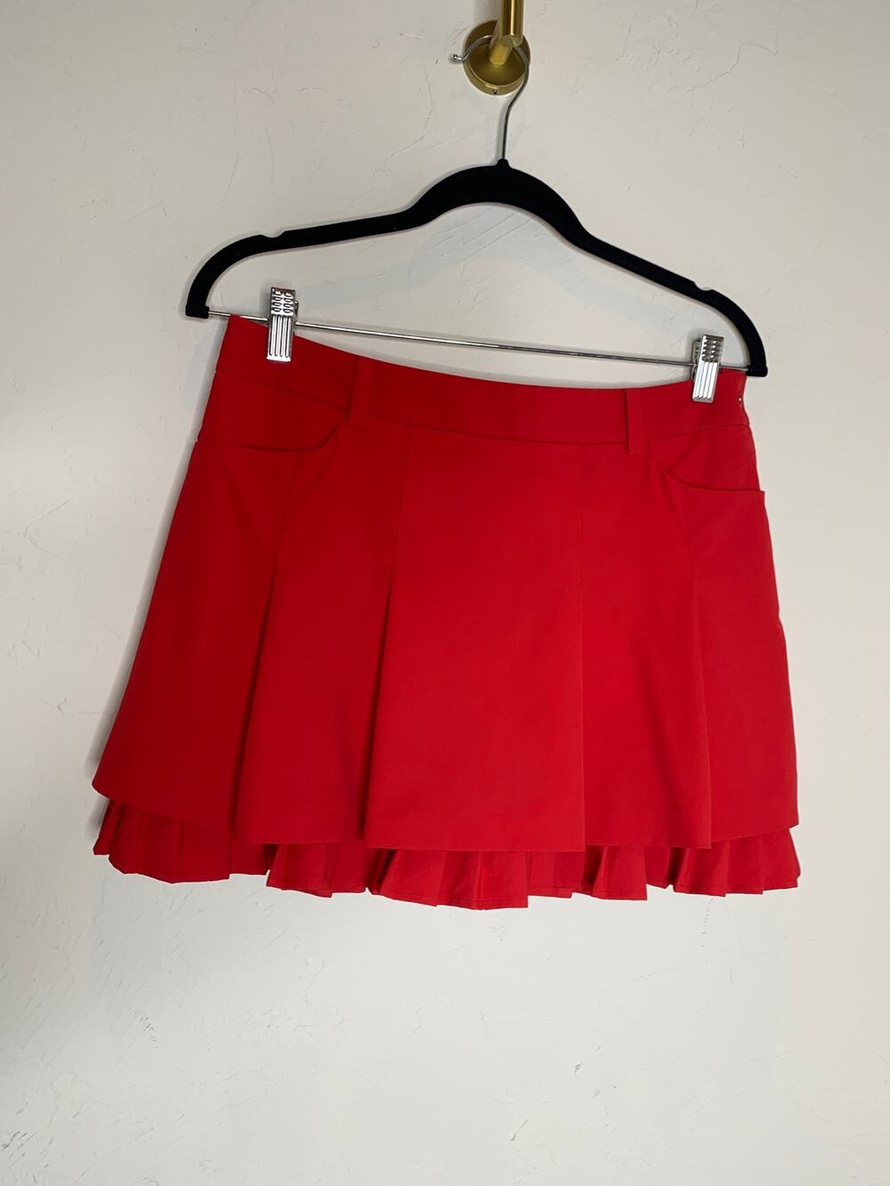 Nevermindall Red Skirt Sz Large Glam Golf Tennis Luxury